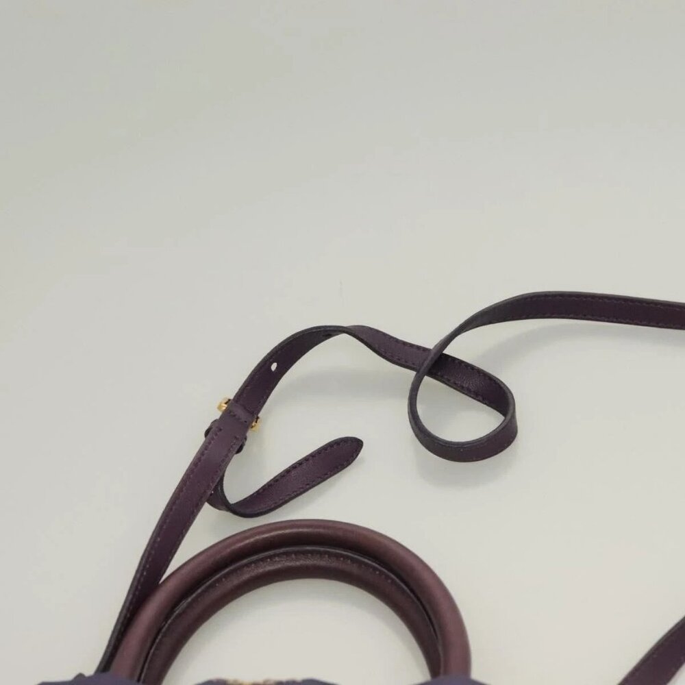 PRADA Hand Bag Nylon 2way Purple Gold Auth - Picture 10 of 16